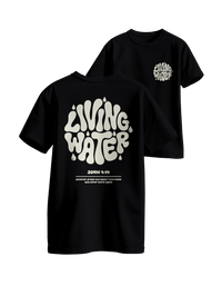 Living Water fekete oversized keresztény póló – János 4:14 | Respawn