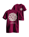 Living Water gránátvörös oversized keresztény póló – János 4:14 | Respawn
