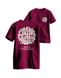Living Water gránátvörös oversized keresztény póló – János 4:14 | Respawn