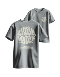 Living Water sötétszürke melange oversized keresztény póló – János 4:14 | Respawn